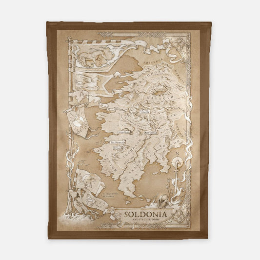 Soldonia Map Soft Fleece Blanket - 30" x 40"